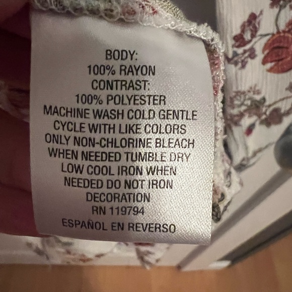 Style & Co Floral Flowy Boho Tunic Peasant Top size M Beachy - Picture 5 of 8